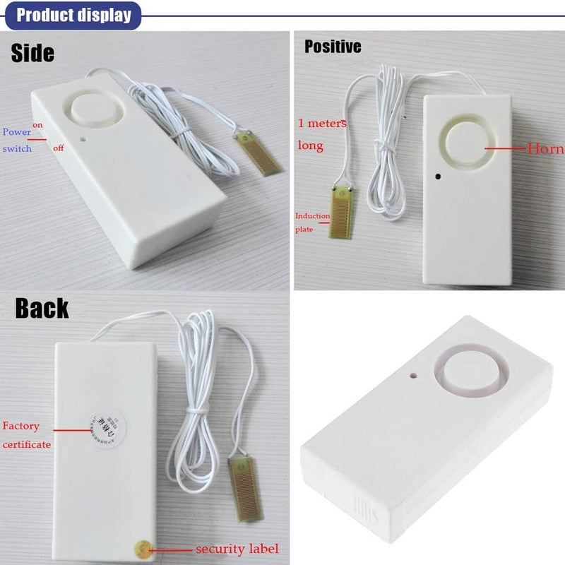 Ximimark 2Pcs Water Leak Alarm Flood Level Bath Tub Sink Overflow Detector Sensor Home Garage Kitchen Security Alert 120db - Image 2